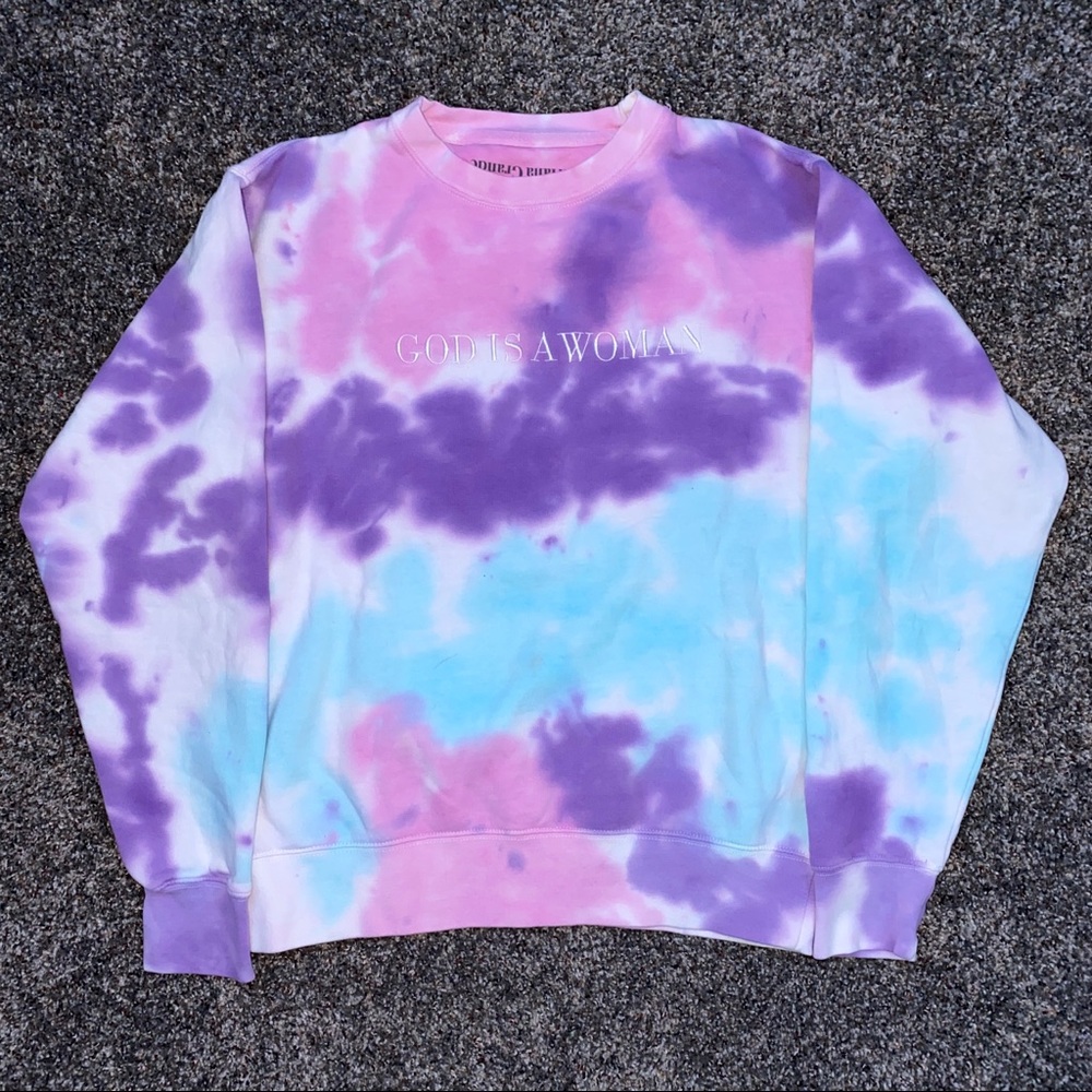 Ariana Grande God is a woman Tie-Dye Crewneck